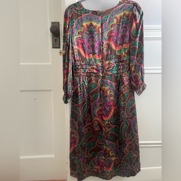 Vintage 90s Silk Sandra Angelozzi dress- small - Picture 2 of 12
